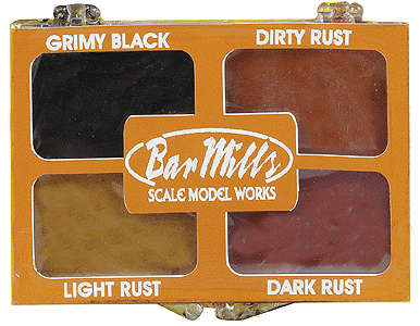 Rust Weathering Powder Set -- Rust, Dirty Rust, Dark Rust & Grimy Black