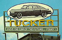 Laser-Cut Wood Billboards - Large, For HO & O -- Tucker Automobiles 2 x 3-3/4" 5 x 9.5cm