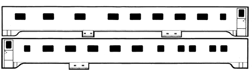 Brass Sides - Pullman -- "Cascade" Series 10-5 Sleeper (Plan #4072)