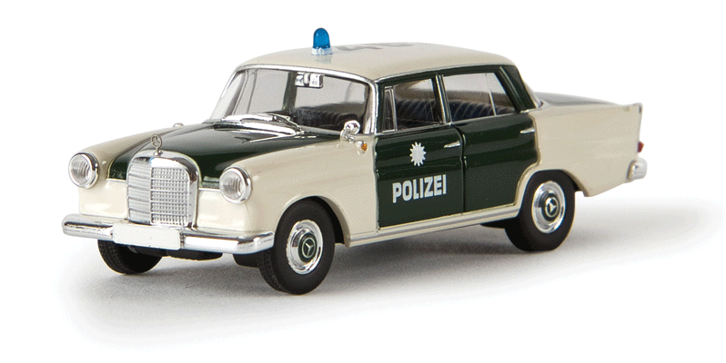 1961-1965 Mercedes-Benz 190c Sedan - Assembled - Starmada(TM) -- Hamburg, Germany, Police (green, white, German Lettering)