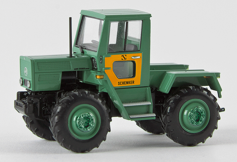 1975 Mercedes-Benz Trac 800 Farm Tractor - Assembled - Starmada(TM) -- Schenker (green, yellow, German Lettering)-1