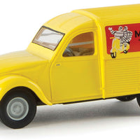 1950-1978 Citroen Kastenente 2 CV Delivery Truck - Assembled -- Michelin Scooter (yellow, red, French Lettering)
