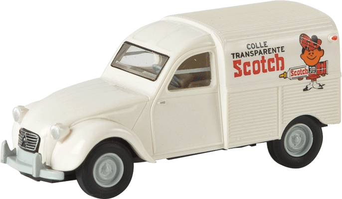 1950-1978 Citroen Kastenente 2 CV Delivery Truck - Assembled -- Scotch 3M (white, red, French Lettering)