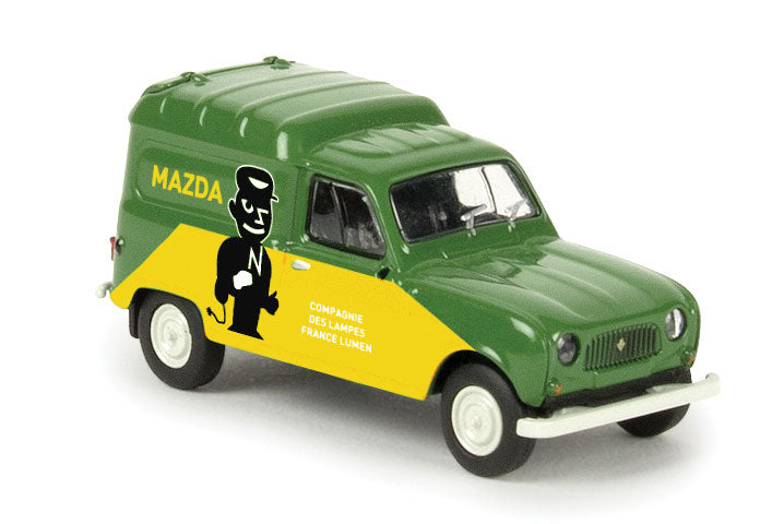 1962-1988 Renault Fourgonnette Delivery Truck - Assembled -- Mazda (green, yellow, black, French Lettering)