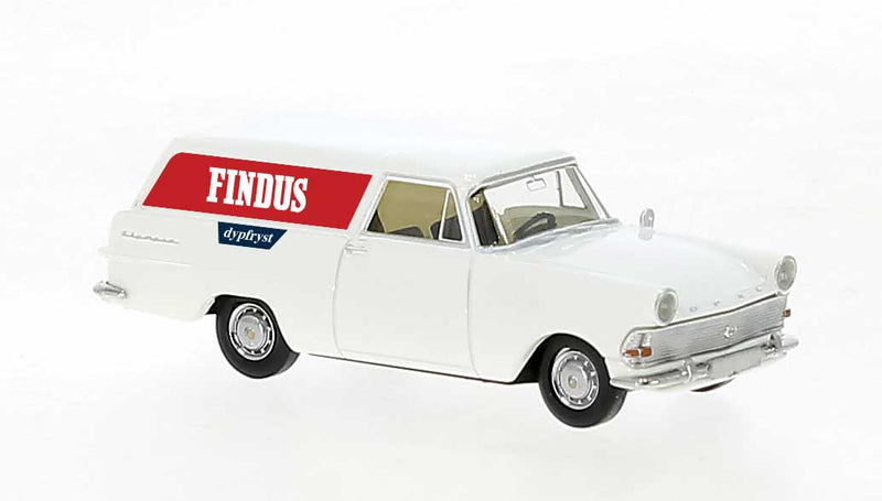 1957-1960 Opel Rekord P2 CarAVan Cargo Station Wagon - Assembled -- Findus (white, red, black, Norsk Lettering)
