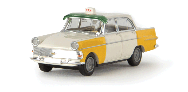 1960-1963 Opel Rekord PII Sedan - Assembled -- Ghana Taxi (white, yellow)