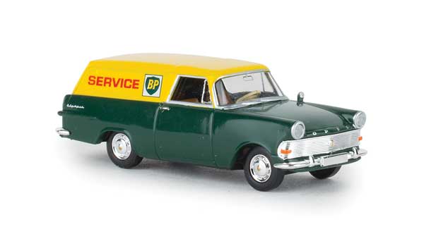 1960-1963 Opel Rekord PII Kasten Cargo Station Wagon - Assembled -- BP Service (green, yellow, red)
