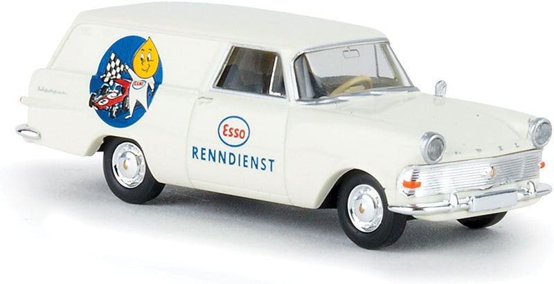 1960-1963 Opel Rekord PII Kasten Cargo Station Wagon - Assembled -- Esso Renndienst (white, blue, red, German Lettering)