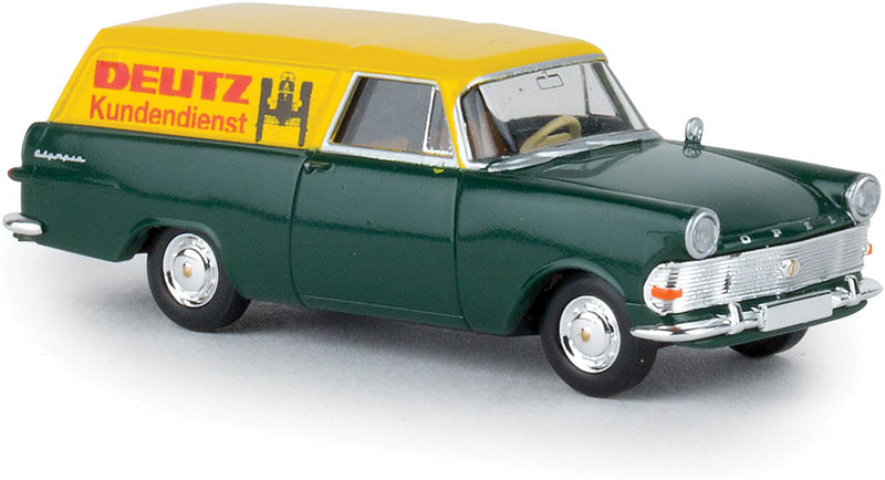 1960-1963 Opel Rekord PII Kasten Cargo Station Wagon - Assembled -- Deutz Traktoren Kundendienst (green, yellow, red, German Lettering)