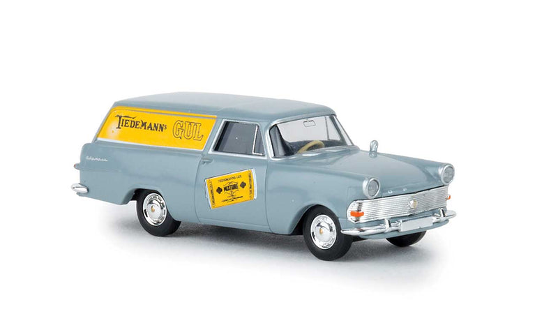 1960-1963 Opel Rekord PII Kasten Cargo Station Wagon - Assembled -- Tideman's Gul (gray, yellow; Norsk Lettering)