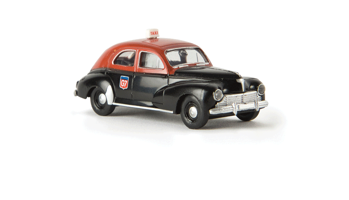 1948-1960 Peugeot 203 Sedan - Assembled - Drummer -- Taxi (black, red, French Lettering)-1
