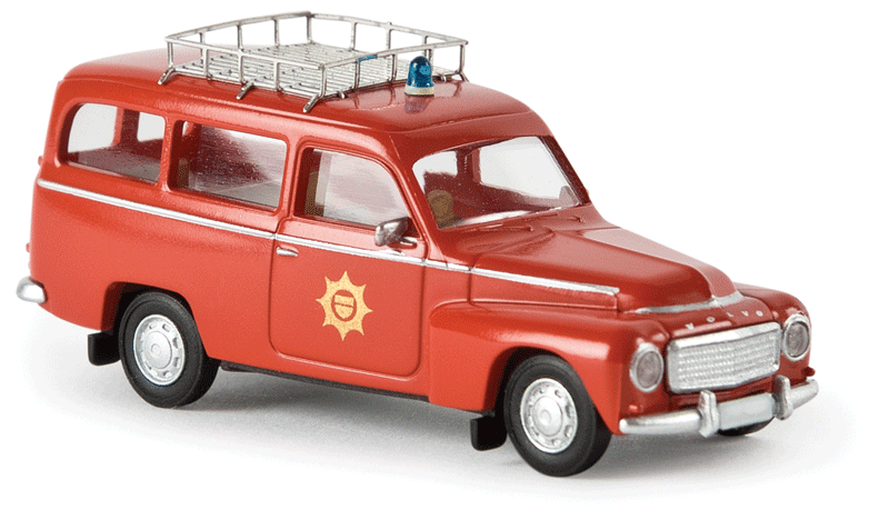 1954-69 Volvo Duett Kombi Station Wagon - Assembled -- Fire Department (red, German Lettering)-1
