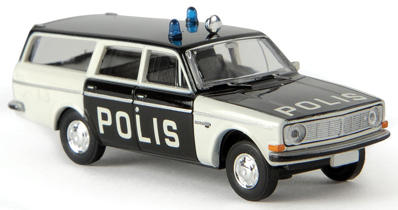 1968-73 Volvo Series 145 Station Wagon - Assembled -- Police (white, black, Swedish Lettering)