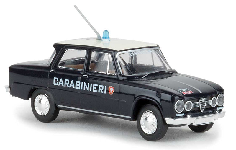 1964 Alfa Romeo Giulia 1600 Sedan - Assembled -- Police (black, white, Italian Lettering)