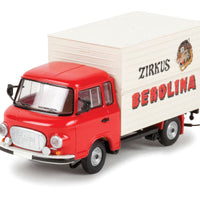 1961-1991 Barkas B 1000 Box Van Delivery Truck - Assembled -- Circus Berolina (red, white, German Lettering)
