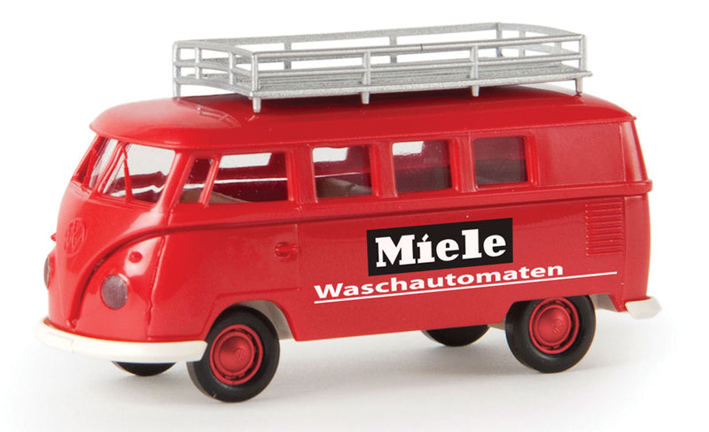 1960-63 Volkswagen Kombi T1b Passenger Van - Assembled -- Miele (red, white, black, German Lettering)