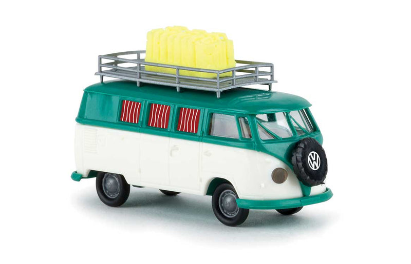 1960-1963 Volkswagen Kombi T1b Passenger Van - Assembled -- With Roof Rack (white, green)