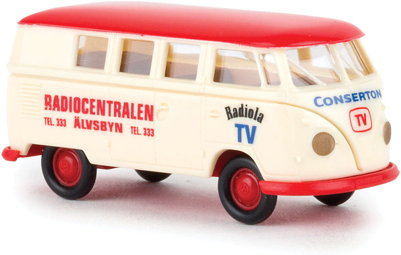 1960-1963 Volkswagen Kombi T1b Passenger Van - Assembled -- Radiocentralen (white, red, blue, Swedish Lettering)
