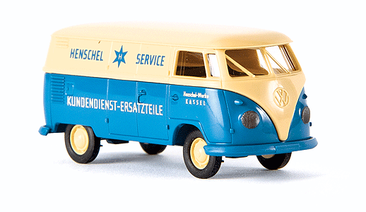 1960-63 Volkswagen T1b Cargo Van - Assembled -- Henschel Service (blue, white, German Lettering)