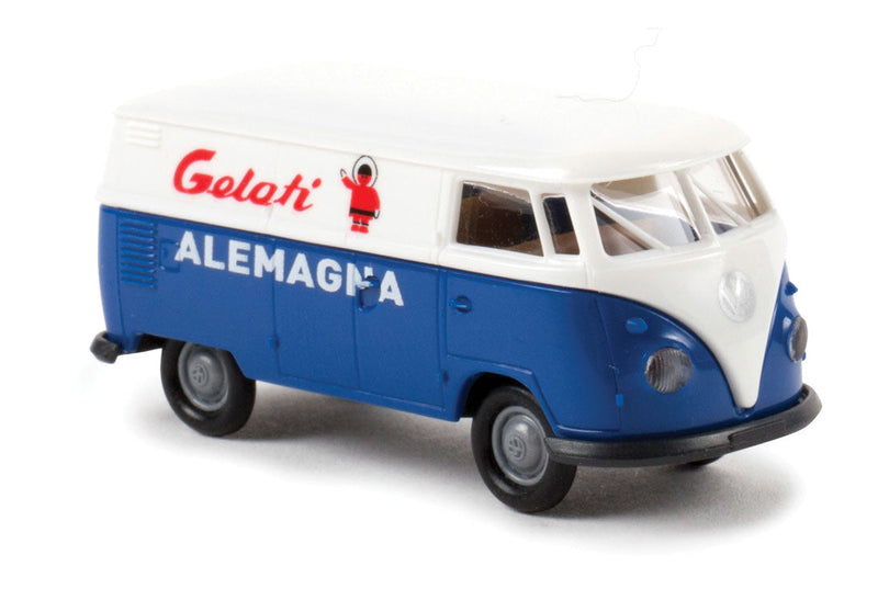 1960-1963 Volkswagen T1b Cargo Van w/Rear Windows - Assembled -- Gelati Alemagna (blue, white, red, Italian Lettering)