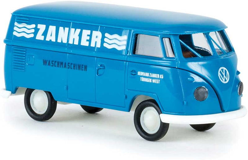 1960-1963 Volkswagen T1b Cargo Van with Rear Windows - Assembled -- Zanker Waschmaschinen (blue, white, German Lettering)