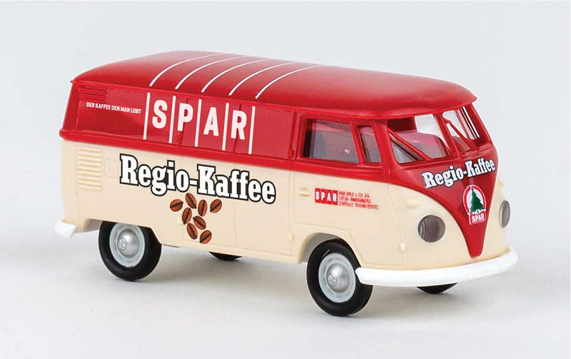 1960-1963 Volkswagen T1b Kasten Cargo Van - Assembled -- Spar Regio Kaffee (red, white, German Lettering)