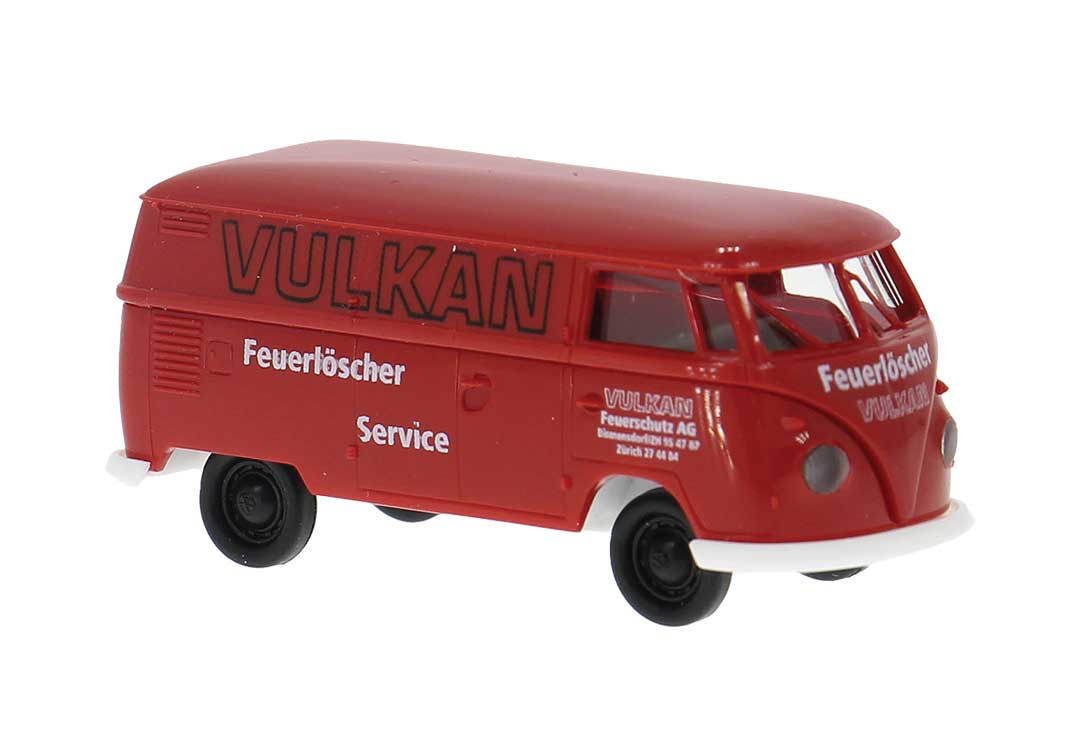 1960-1963 Volkswagen T1b Kasten Cargo Van - Assembled -- Vulkan (red, German Lettering)