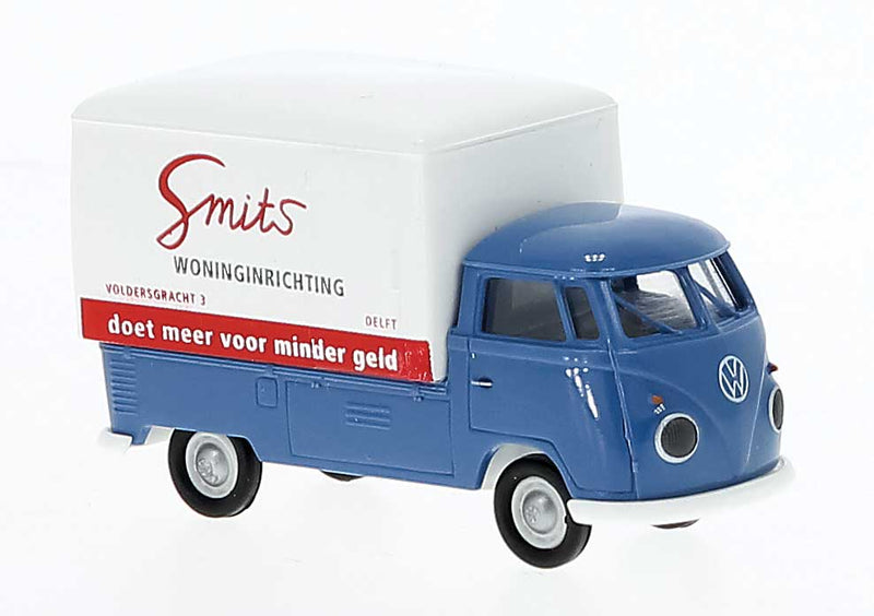 1960-1963 Volkswagen Pritsche T1b Pickup w/Large Cover - Assembled -- LatchLoc-Matrassen (blue, white, orange, Dutch Lettering)