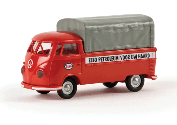 1960-1963 Volkswagen Pritsche T1b Standard-Cab Pickup Truck w/Cover - Assemble -- Esso (red, white, Dutch Lettering)