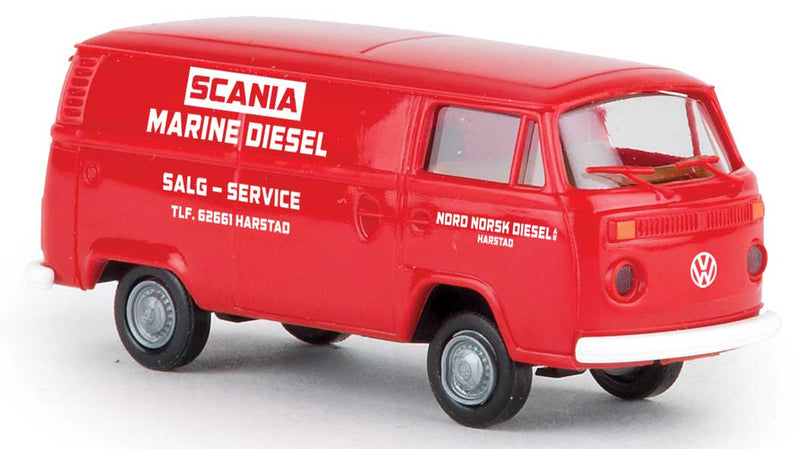 1973-1979 Volkswagen Kasten T2 Cargo Van - Assembled -- Scania Service (red, white, Norwegian Lettering)