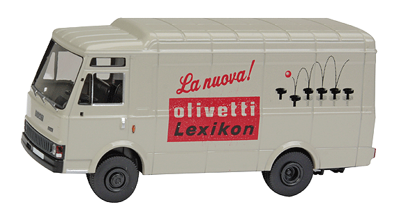 Fiat Zeta Kasten Cargo Van - Assembled -- Olivetti (gray, Italian Lettering)