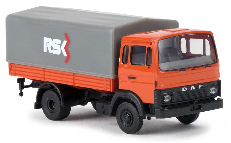 1970s DAF F 900 Cab-Over Low-Side Delivery Truck - Assembled -- RSK (orange, gray, blue, red, Dutch Lettering)-1