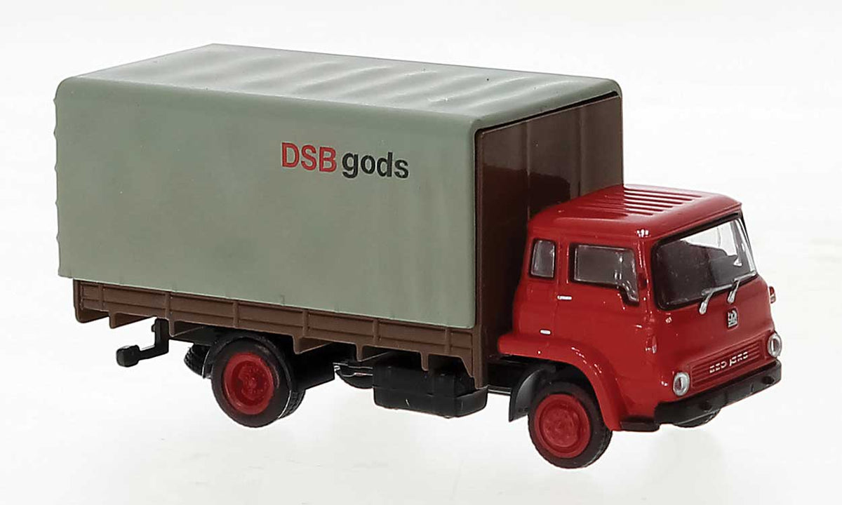 1960 Bedford Low-Side Truck with Canvas Cover - Assembled -- DSB (red, brown, green, Dutch Lettering)
