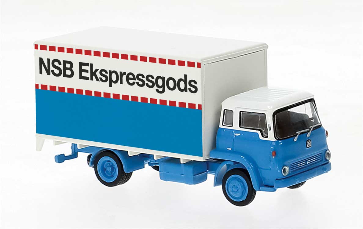 1971 Bedford TK Box-Body Truck - Assembled -- Norwegian State Railways NSB (Express, blue, white, red, Norsk Lettering)