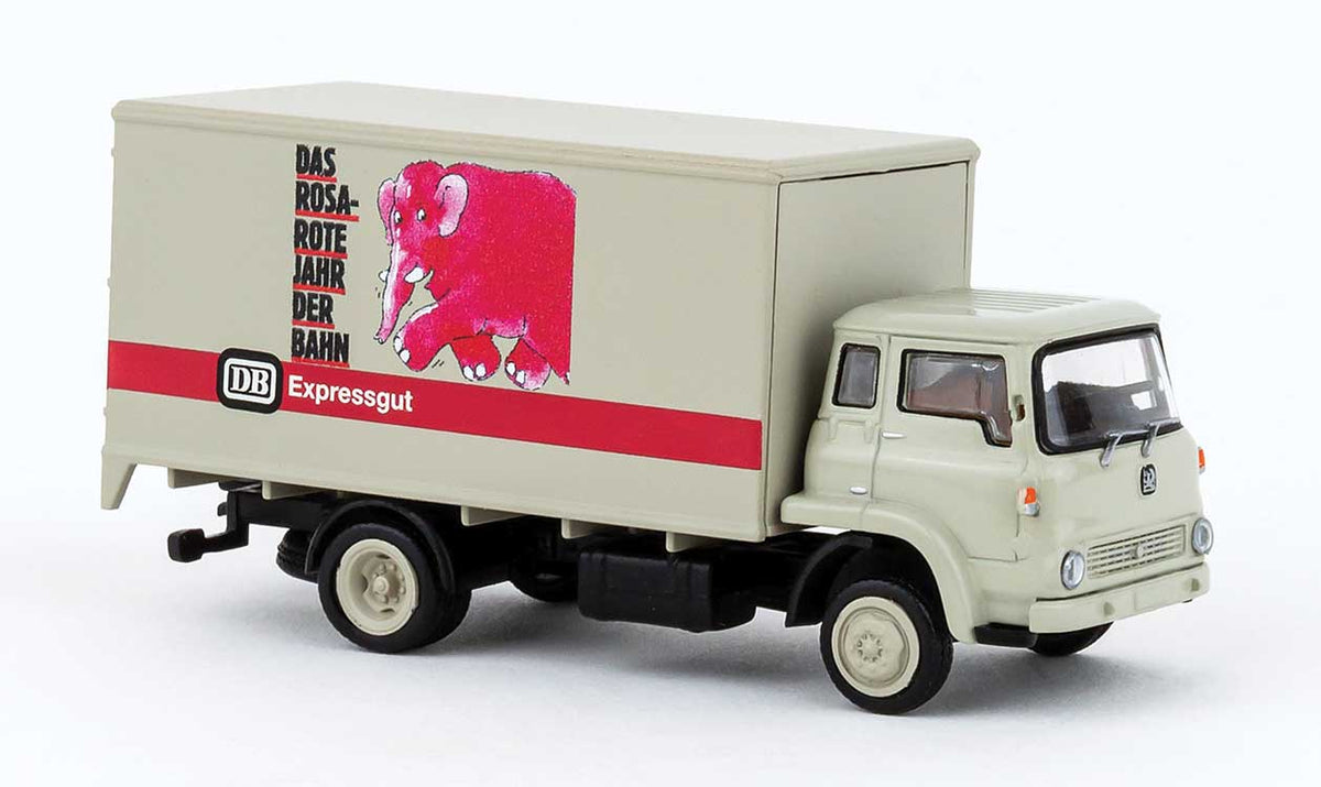 1971 Bedford TK Low-Side Truck - Assembled -- German Federal Railway DB (ivory, red, Rosarote Wochen Ad, German Lettering)