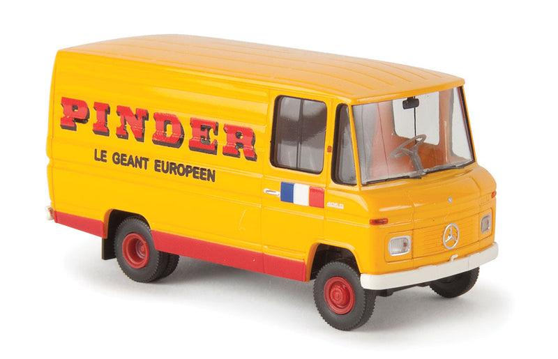 1980s Mercedes-Benz L 406 D Delivery Van - Assembled -- Pinder (yellow, red, French Lettering)