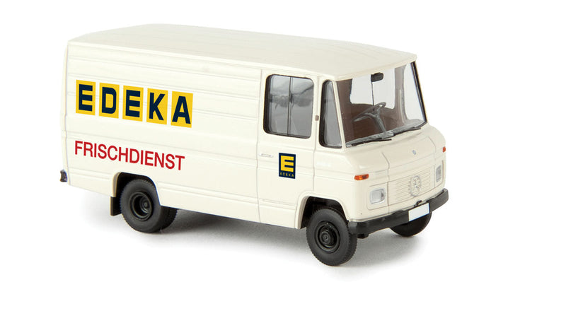 1980s Mercedes-Benz L 406 D Cargo Van - Assembled -- Edeka Frischdienst (white, yellow, black, German Lettering)