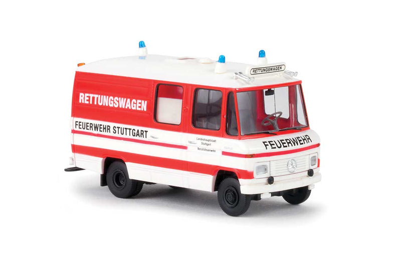 1968-1986 Mercedes-Benz L 508 Ambulance - Assembled -- Stuttgart Fire Brigade (red, white, German Lettering)