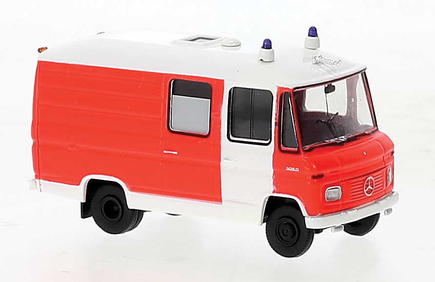 1968-1986 Mercedes-Benz L 508 RTW Ambulance - Assembled -- Red, White Door & Roof