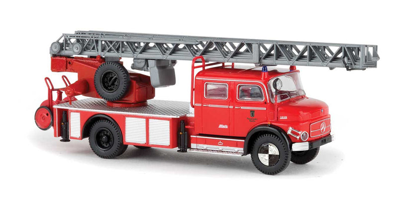 1950s Mercedes-Benz L1519 DLK30 Fire Ladder Truck - Assembled -- Berlin, Germany, Fire Department (red, white, German Lettering)