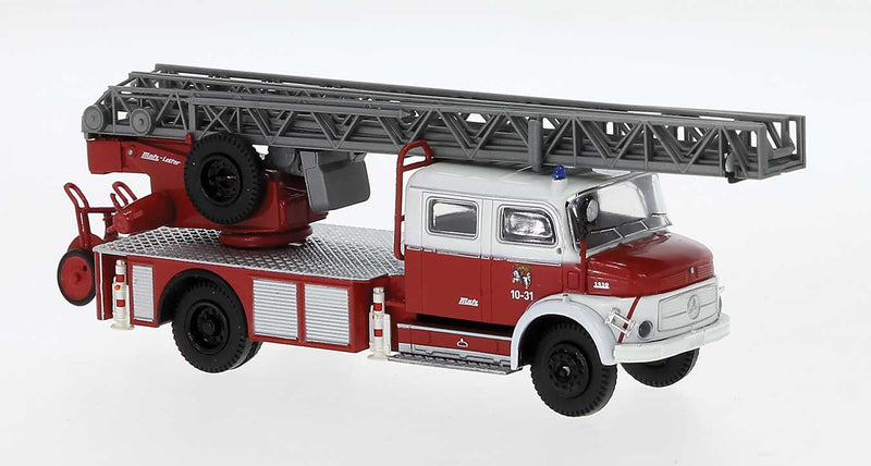 1950s Mercedes-Benz L1519 DLK30 Fire Ladder Truck - Assembled -- Marburg, Germany, Fire (red, white, German Lettering)