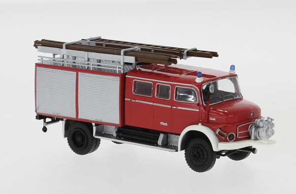 1968-1973 Mercedes-Benz LAF 1113 LF 16 Fire Truck - Assembled -- Fire Department (red, silver, white, with pump)