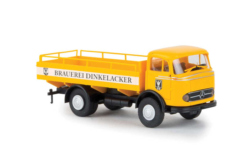 Mercedes-Benz LP 328 Low-Side Delivery Truck - Assembled -- Brauerei Dinkelacker (yellow, white, German Lettering)