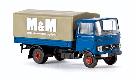 1965-1984 Mercedes-Benz LP 608 Low-Sided Delivery Truck - Assembled -- Militzer & Münch (blue, gray, German Lettering)-1
