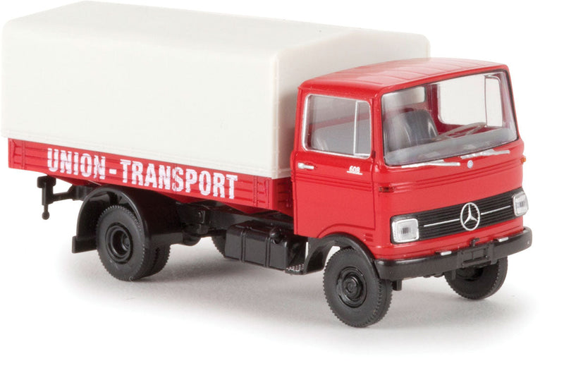 1965-1984 Mercedes-Benz LP 608 Low-Side Delivery Truck - Assembled -- Union Transport (red, white, German Lettering)