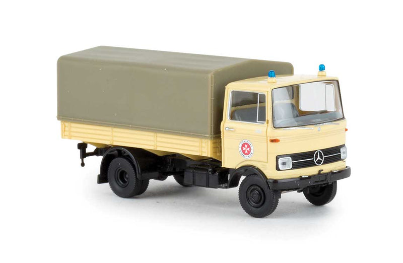 1965-1984 Mercedes-Benz LP 608 Low-Side Delivery Truck - Assembled -- Johanniter (ivory, beige, German Lettering)