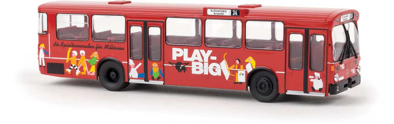 1967-1970s Mercedes-Benz O 305 City Bus - Assembled -- HH-Schnellbahn (red, white Play Big Ad, German Lettering)