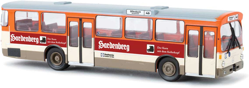 1967-1970s Mercedes-Benz O 305 City Bus - Assembled -- Frankfurt, Germany (white, orange, red, Hardenberg Ads, German Lettering)
