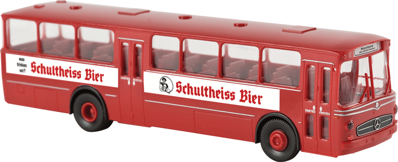 1957-1971 Mercedes-Benz O 317 K Intercity Bus - Assembled -- German Federal Railroad DB (red, white, Schultheiss Bier Ads, German Letteri-1