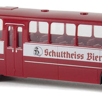 1957-1971 Mercedes-Benz O 317 K Intercity Bus - Assembled -- German Federal Railroad DB (red, white, Schultheiss Bier Ads, German Letteri